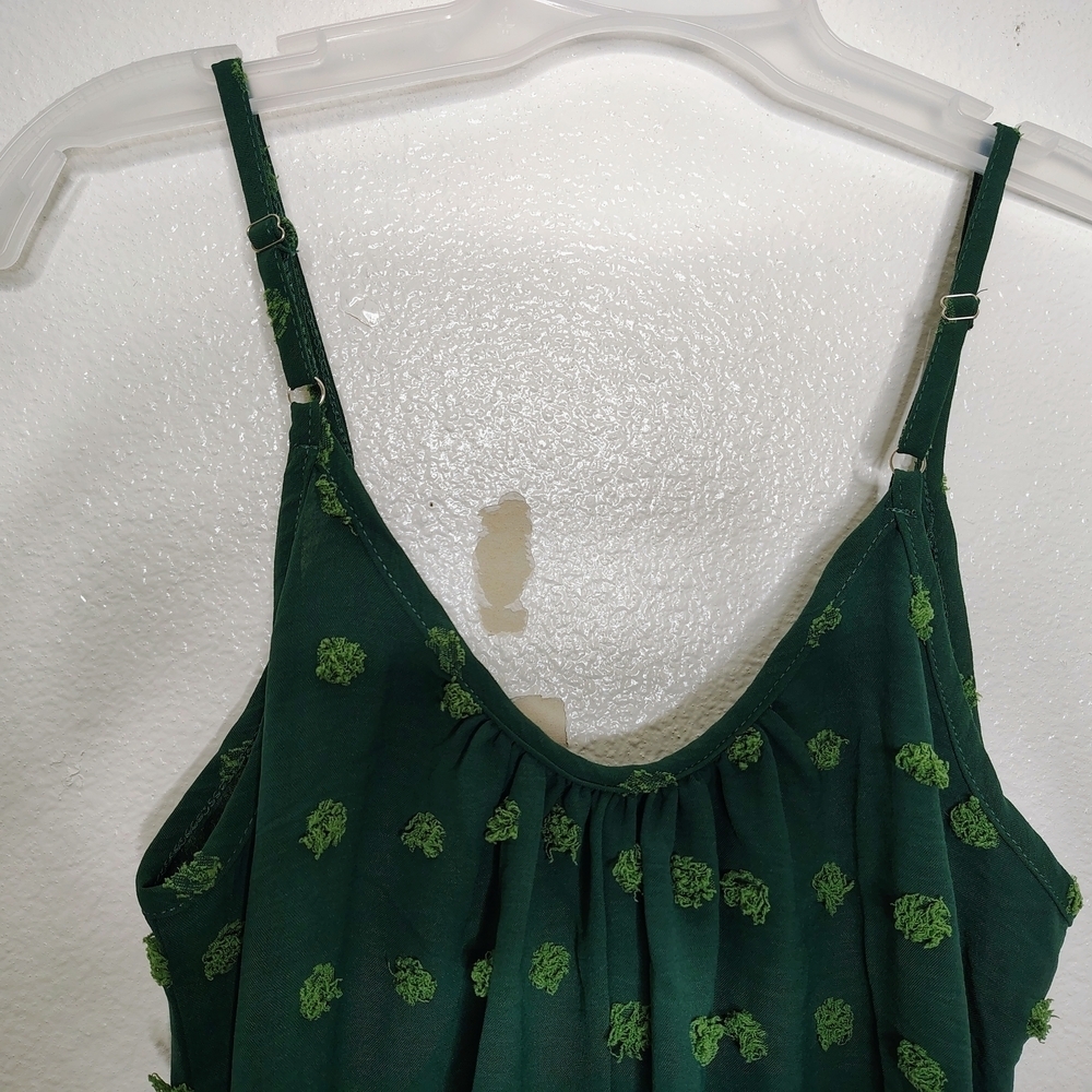 Buauty Women's Green Sleeveless Loose Adjustable Strap Romper with Pockets Sz S - Picture 11 of 14